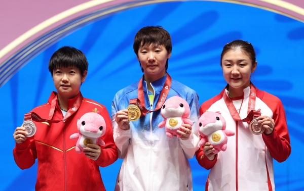 女子單打金牌賽：黑龍江隊選手王曼昱奪冠