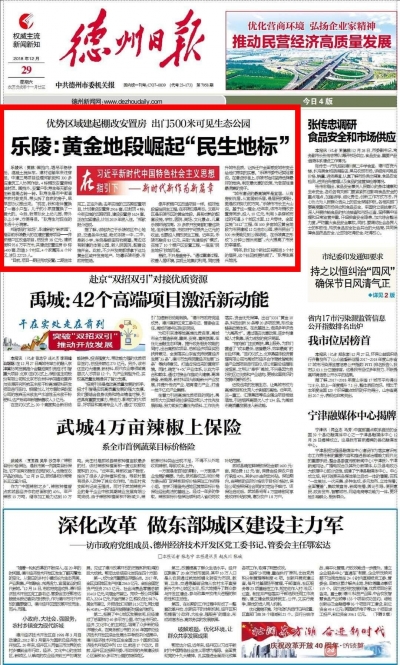 党报头条 | 乐陵：黄金地段崛起“民生地标”
