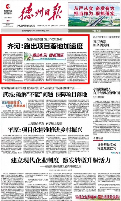 党报头条 | 齐河深度对接东盟跑出项目落地加速度