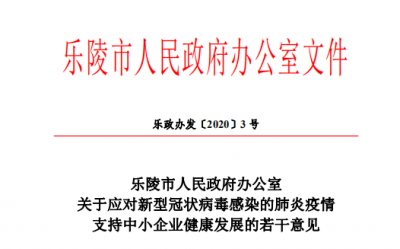 乐陵出台12条新措施！应对疫情支持中小企业健康发展