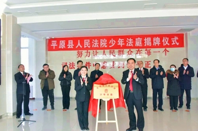 全国首家 平原县人民法院在前曹法庭挂牌设立少年法庭