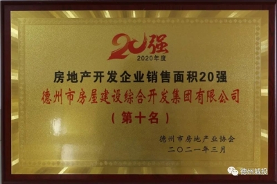 祝贺！德州城投集团多家子公司获市房地产业协会先进会员企业