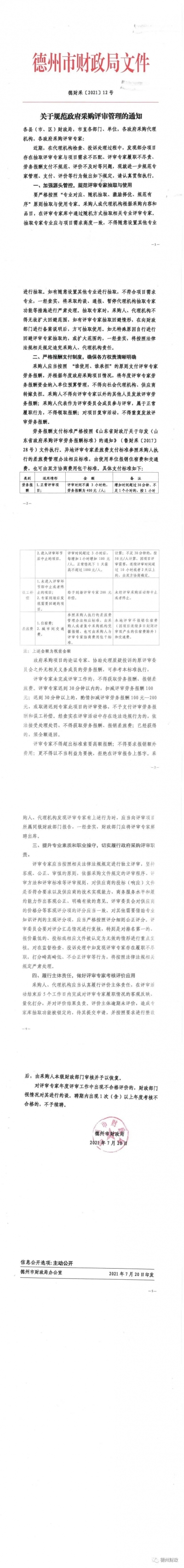 评审专家不得超标准索要高额报酬！德州出台文件规范政府采购评审中各方行为