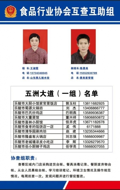 经营业户互查互助 乐陵市场监管模式入选全国“推进食品安全社会共治”优秀案例