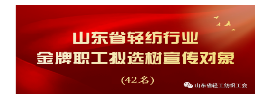 德州6名职工荣获“山东省轻纺行业金牌职工”称号