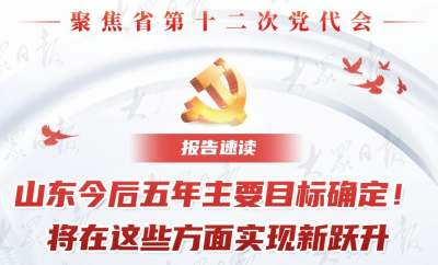 报告速读 | 山东今后五年主要目标确定，将在这些方面实现新跃升