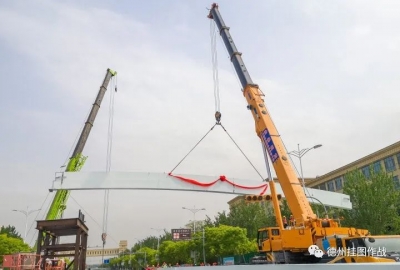 德州学院过街天桥最新施工进展来了！