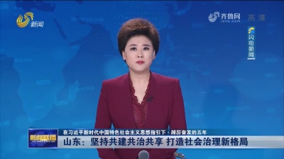 【在习近平新时代中国特色社会主义思想指引下·踔厉奋发的五年】山东：坚持共建共治共享 打造社会治理新格局