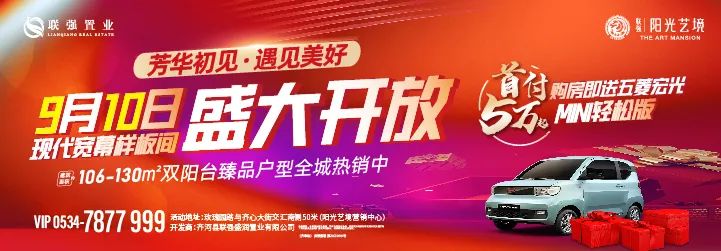 齐河阳光艺境 | 现代宽幕样板间9月10日盛大开放