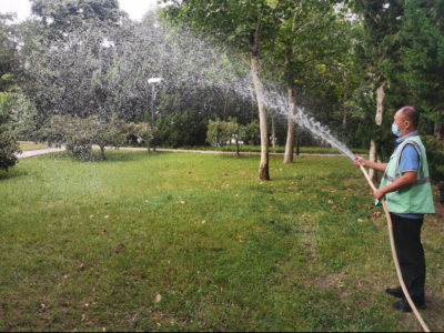 德州园林：抗旱浇水保护绿化成果