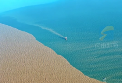 神舟十四号航天员陈冬在轨拍摄的山东“黄河入海流”