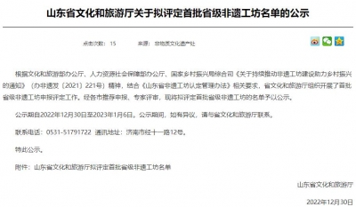 山东省首批省级非遗工坊名单公示 | 德州2单位上榜