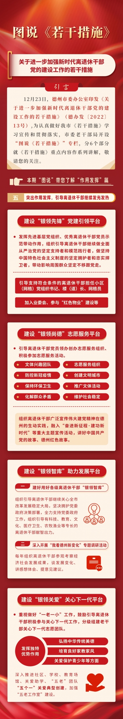 图说：德州市《关于进一步加强新时代离退休干部党的建设工作的若干措施》之五