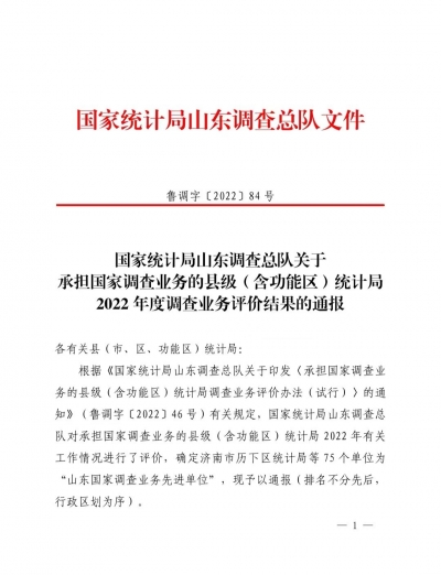 乐陵市统计局获“山东国家调查业务先进单位”称号