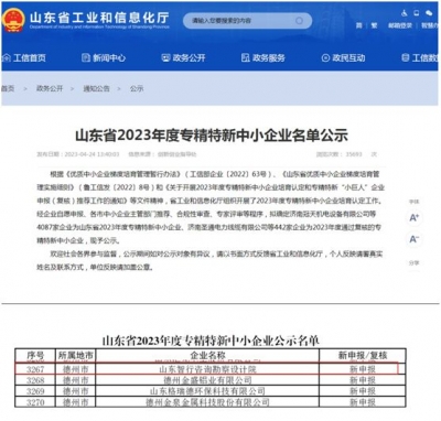 喜报 | 山东智行咨询勘察设计院被认定“山东省2023年度专精特新中小企业”