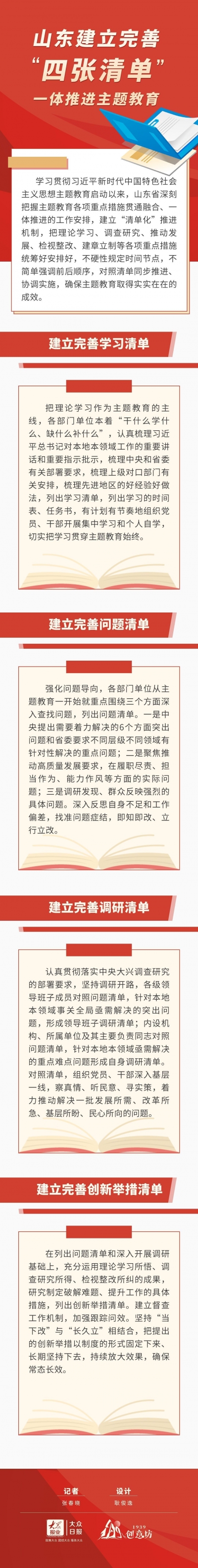 长图丨山东建立完善“四张清单” 一体推进主题教育