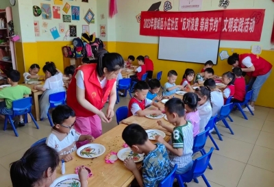 德城区运河街道小庄社区开展“反对浪费 崇尚节约”粮食粘贴画手工活动