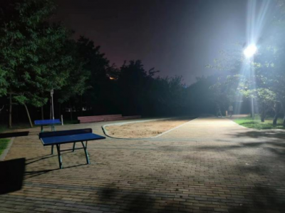 德州长河公园：回应市民诉求，运动区增设高杆射灯
