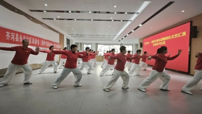 齐河县晏城街道举办文艺汇演暨太极志愿服务队授旗仪式