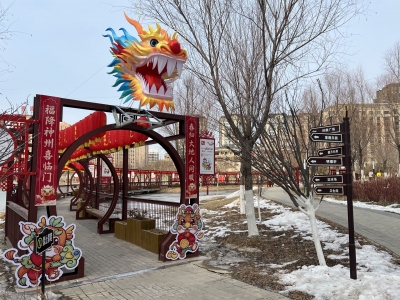 德州月湖公园：龙年装扮“拉满”过节氛围