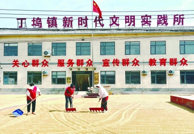 乐陵丁坞镇：89处公共场所变身晒粮场