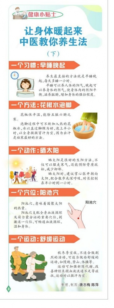 一图读懂 | 让身体暖起来 中医教你养生法（下）