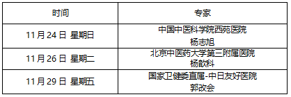 专家有约 | 德州市中医院11月下旬北京名中医专家出诊计划表