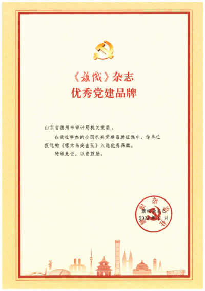德州市审计局荣获首届“全国机关党建优秀品牌”