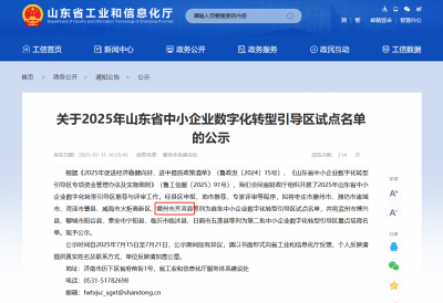齐河入围！全省中小企业数字化转型引导区试点公布