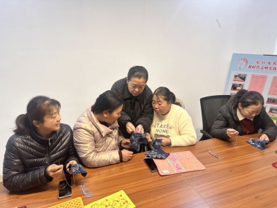 天衢新区宋官屯街道苗庄社区开展非遗手缝针体验活动