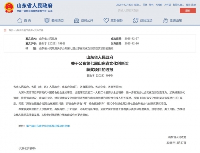 喜报！德州一项目荣获第七届山东省文化创新奖