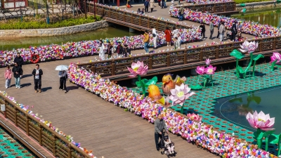 乐陵：清明假期首日，影视拍摄地游人如织