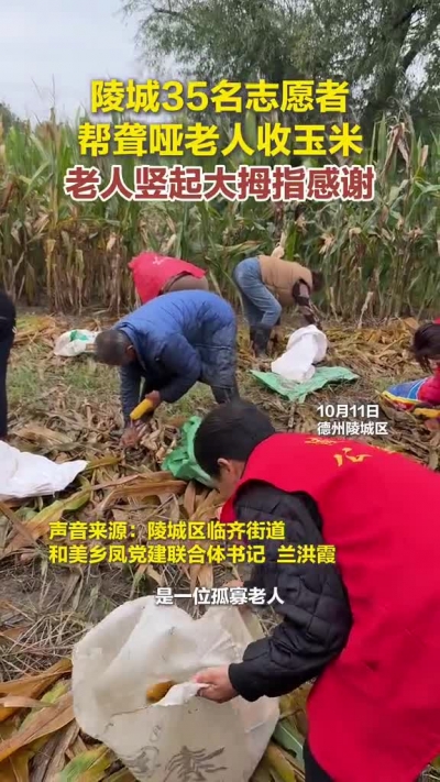 德，就是最美的风景 | 志愿者帮聋哑老人收玉米 老人竖起大拇指感谢