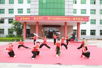 “全民健身·武术同行”2026迎五一武术展演大会在德工文创园举行