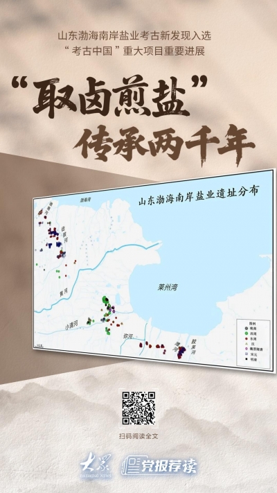山东渤海南岸盐业考古新发现实证：“取卤煎盐”传承两千年