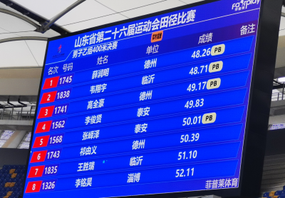 聚焦省运会 | 德州小将薛润明勇夺400米金牌