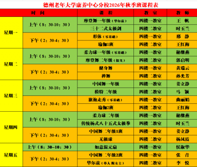招生啦！德州老年大学康养中心分校正式对外开放
